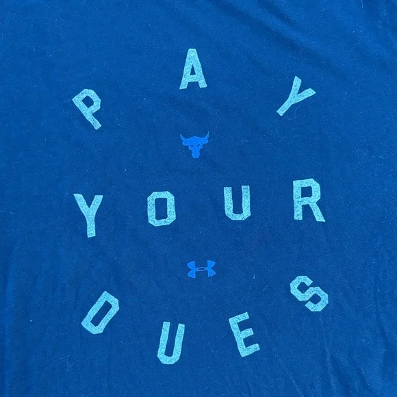 Under Armour Women’s Project Rock Navy T-Shirt Large - Picture 6 of 9